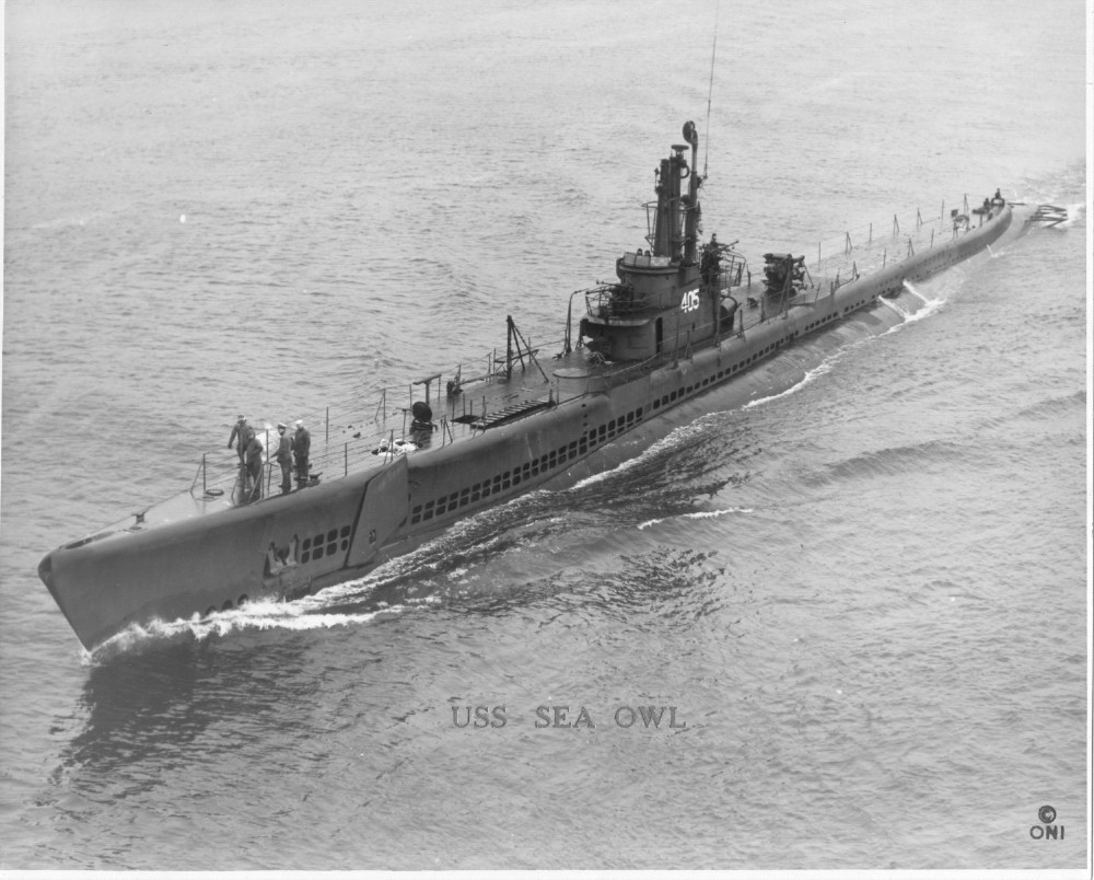 Bill Tebo Qualified in Submarines on the USS Sea Owl (SS‑405) in 1945.